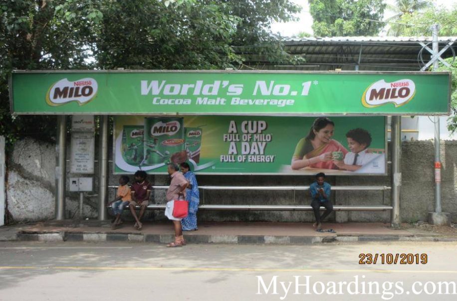 Best OOH Ad Agency in Chennai, Bus Shelter Hoardings Rates in Hotel Adyar Gate Bus Stop Chennai